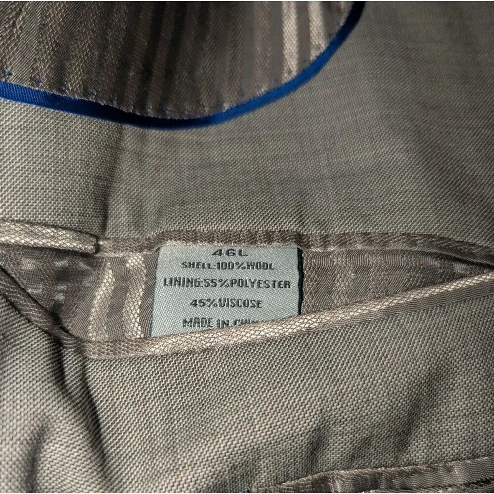 Old Money Quiet Luxury Bachrach 100% Wool Gray Blazer‎ Sport Coat 46L
